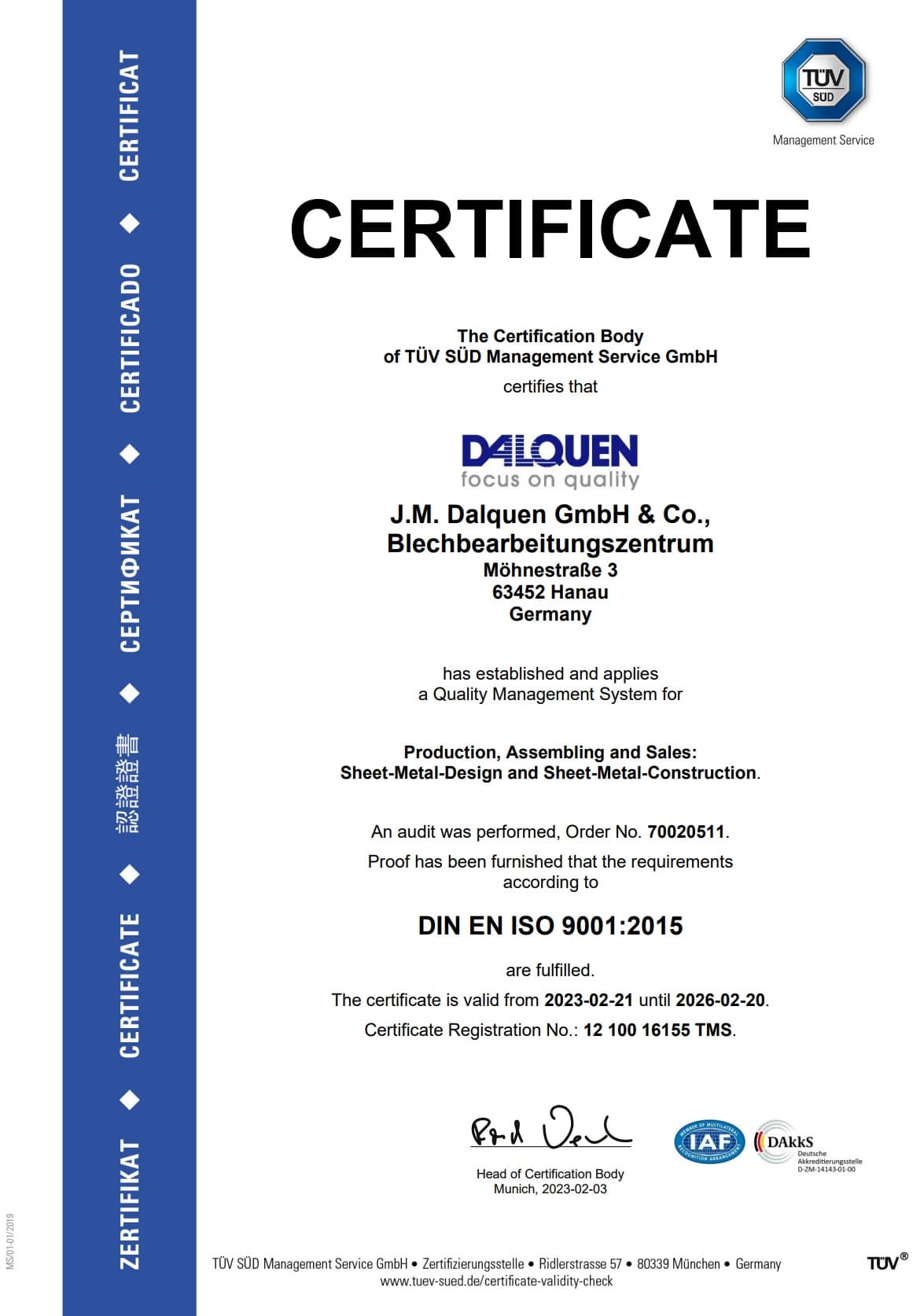 J. M. Dalquen GmbH & Co. Blechbearbeitungszentrum