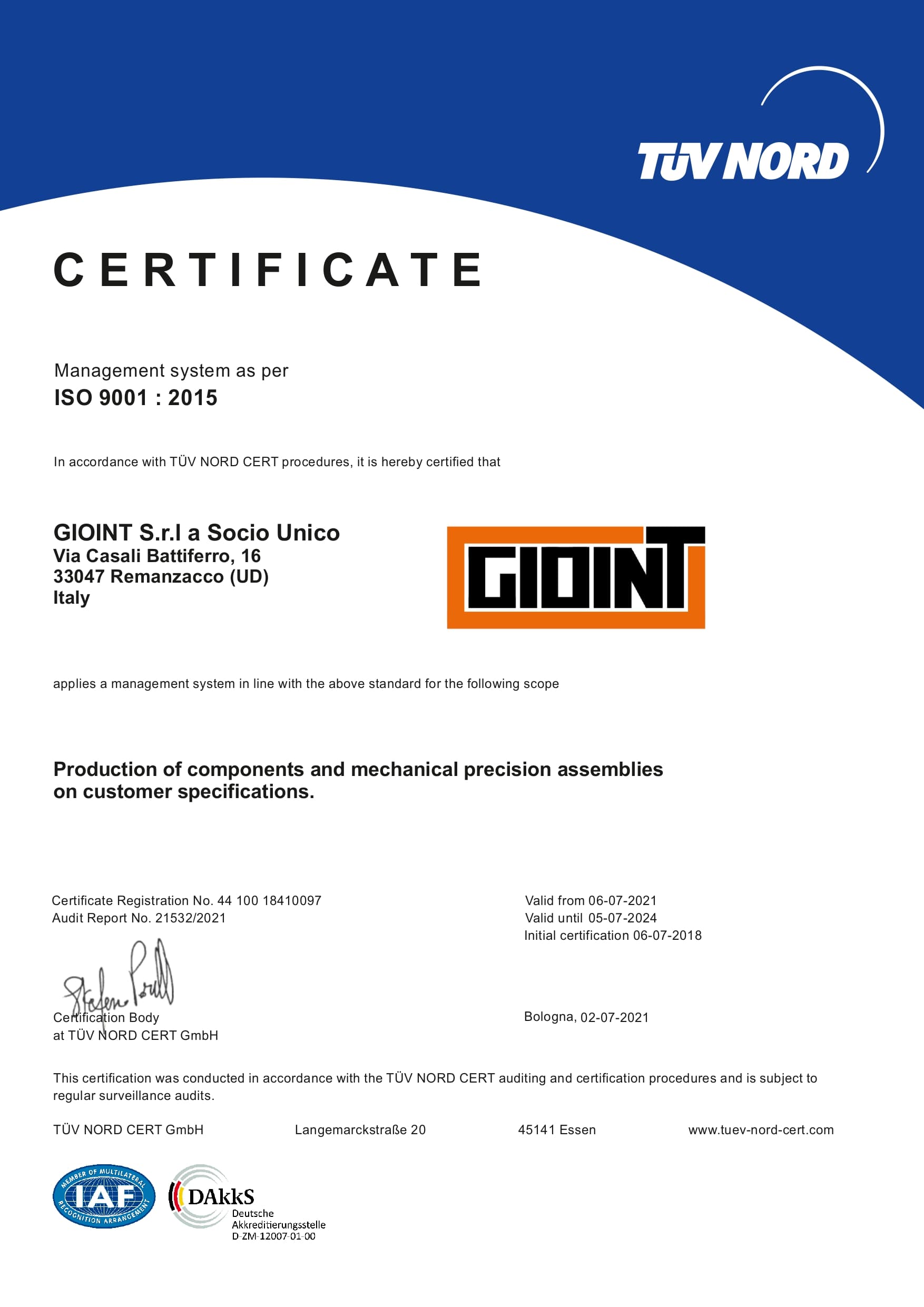 Gioint Srl a socio unico