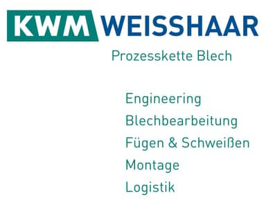 Logo von KWM Karl Weisshaar Ing. GmbH<br>Prozesskette Blech<br>Blechbearbeitung